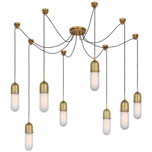 Junio Chandelier, 8-Light, Hand-Rubbed Antique Brass, 25"H (TOB 5645HAB-FG-8 D33EZ)