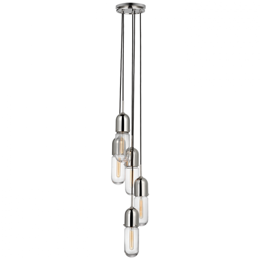 Junio Pendant, 5-Light, Polished Nickel, 25"H (TOB 5645PN-CG-5 D33F3)