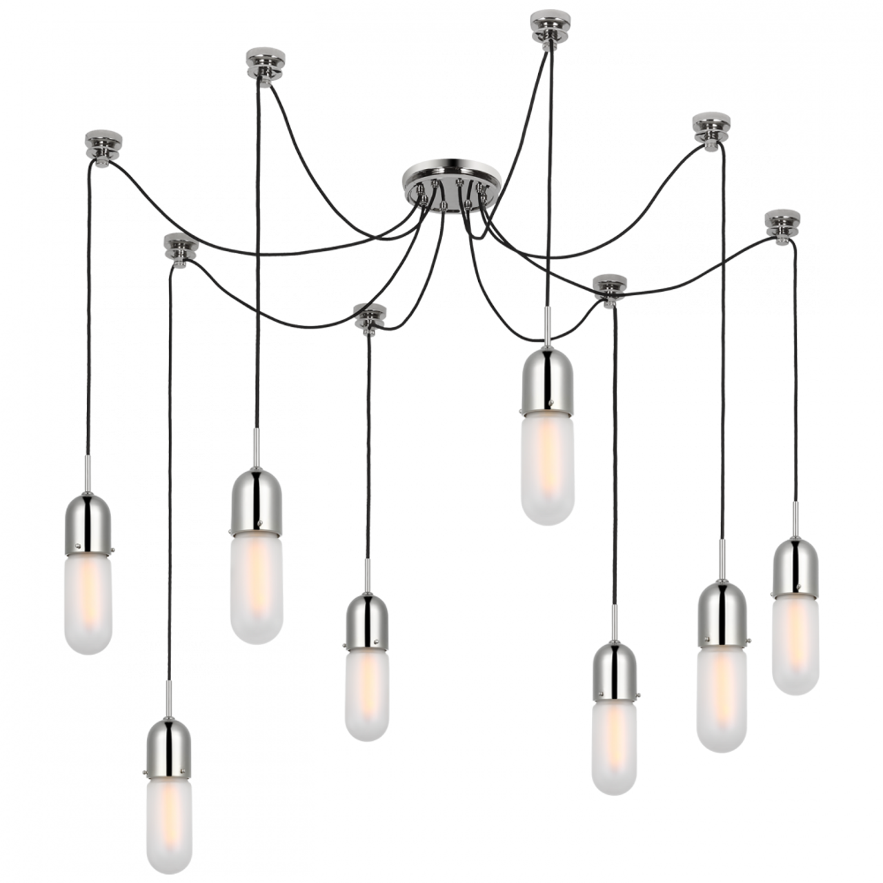 Junio Chandelier, 8-Light, Polished Nickel, 25"H (TOB 5645PN-FG-8 D33FC)