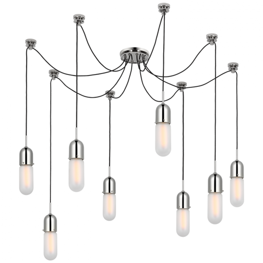 Junio Chandelier, 8-Light, Polished Nickel, 25"H (TOB 5645PN-FG-8 D33FC)