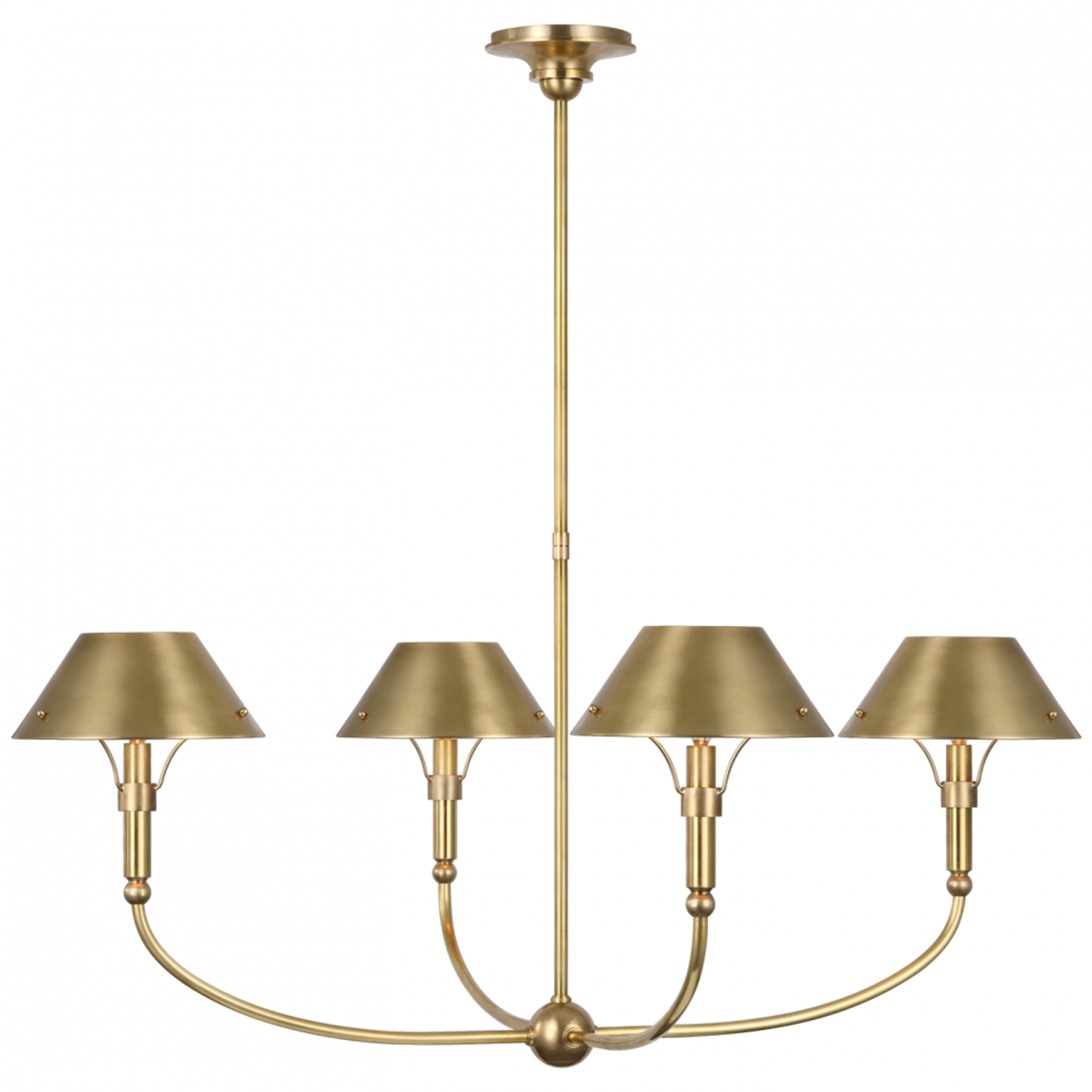 Turlington Arched Chandelier, 4-Light, LED, Hand-Rubbed Antique Brass, Hand-Rubbed Antique Brass Shade, 40"W (TOB 5725HAB-HAB D03QF)