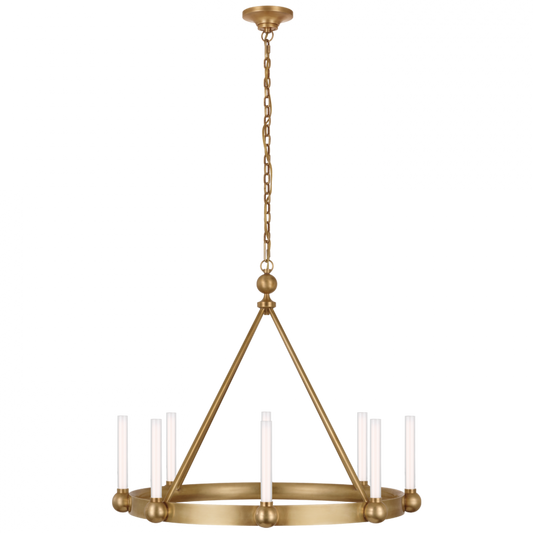 Jeffery Medium Ring Chandelier, 1-Light, LED, Hand-Rubbed Antique Brass, 30"W (TOB 5775HAB-WG CX60R)