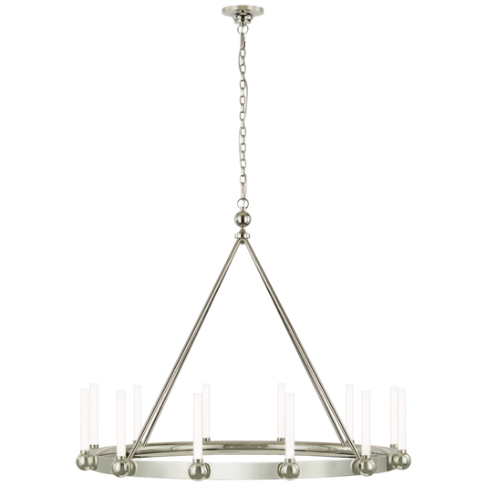 Jeffery XL Ring Chandelier, 1-Light, LED, Polished Nickel, 38.5"W (TOB 5776PN-WG CX504)