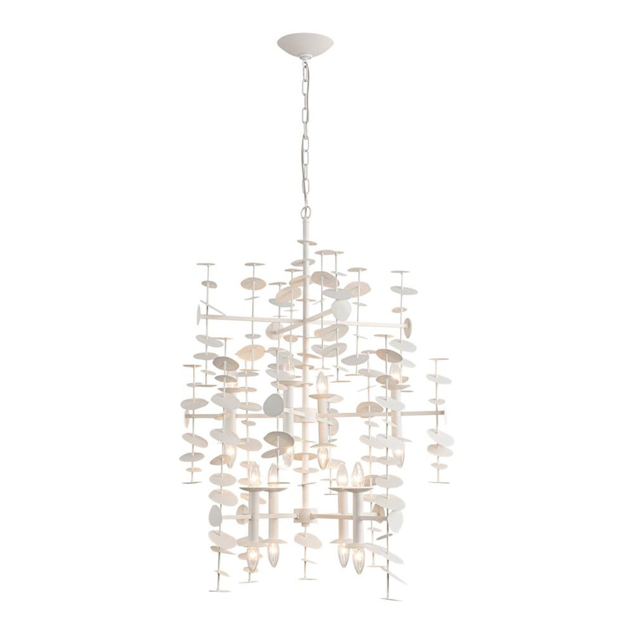 Yukari Candelabra Chandelier, 16-Light, Matte White, 40.25"H (CH340041MW 7072WKZ)