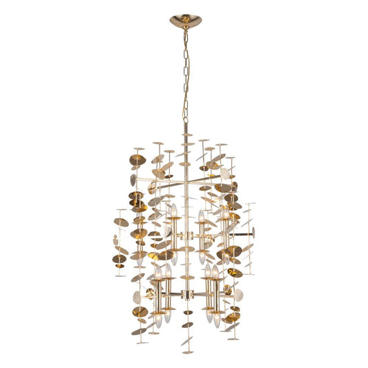 Yukari Candelabra Chandelier, 16-Light, Polished Brass, 40.25"H (CH340041PB 7072WLN)