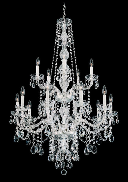 Arlington Chandelier, 15-Light, Silver, Clear Heritage Crystal, 32"W (1308-40H MVLXW)