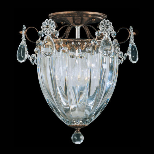 Bagatelle Semi-Flush Mount, 3-Light, French Gold, Clear Swarovski Crystal, 10.5"W (1242-26S 1HZQND)