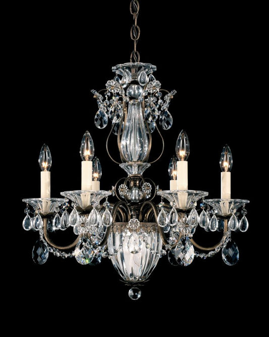 Bagatelle Chandelier, 7-Light, Antique Silver, Clear Heritage Crystal, 21"W (1246-48 13R6F)