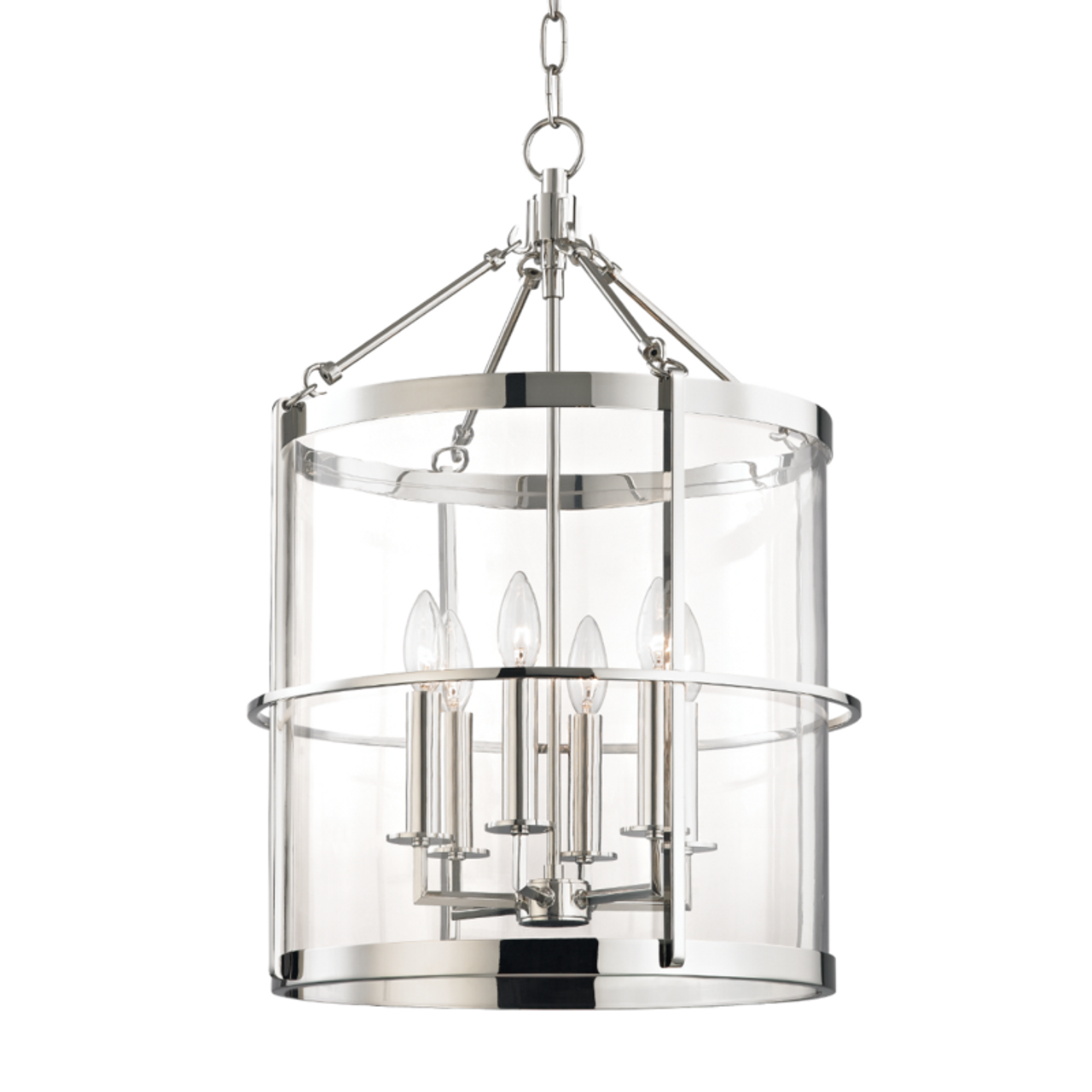 Ren Pendant, 6-Light, Polished Nickel, 17.5"W (BKO201-PN A5HHL)