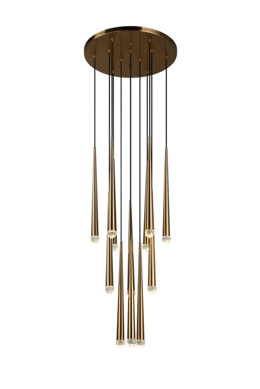 Renaie Pendant, 12-Light, LED, Brass, Aged Gold Brass, 24"H (C62712AG 305UT7V)