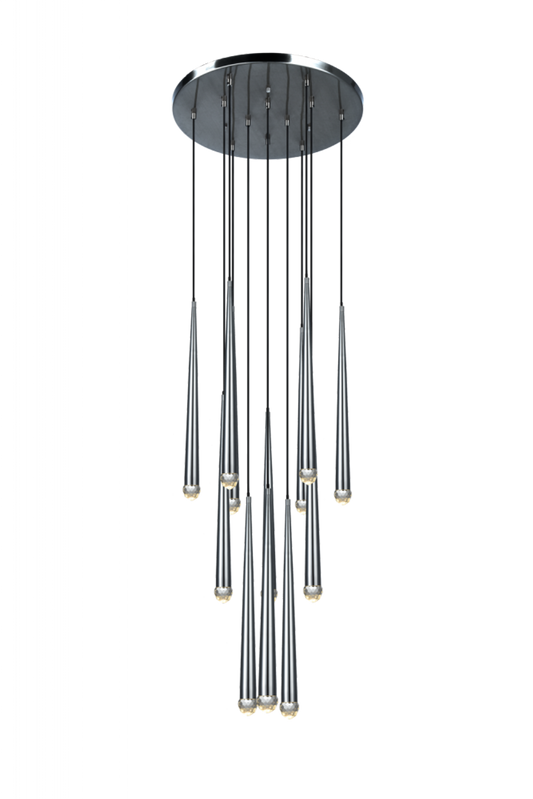 Renaie Pendant, 12-Light, LED, Chrome, 23.65"W (C62712CH 305UNAY)