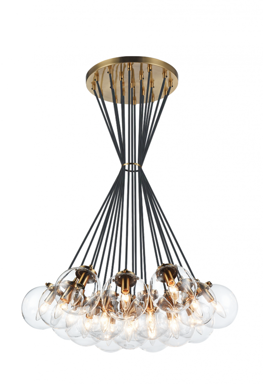 The Bougie Chandelier, 19-Light, Brass, Aged Gold Brass, 29.5"W (C63019AGCL 305UQ8A)