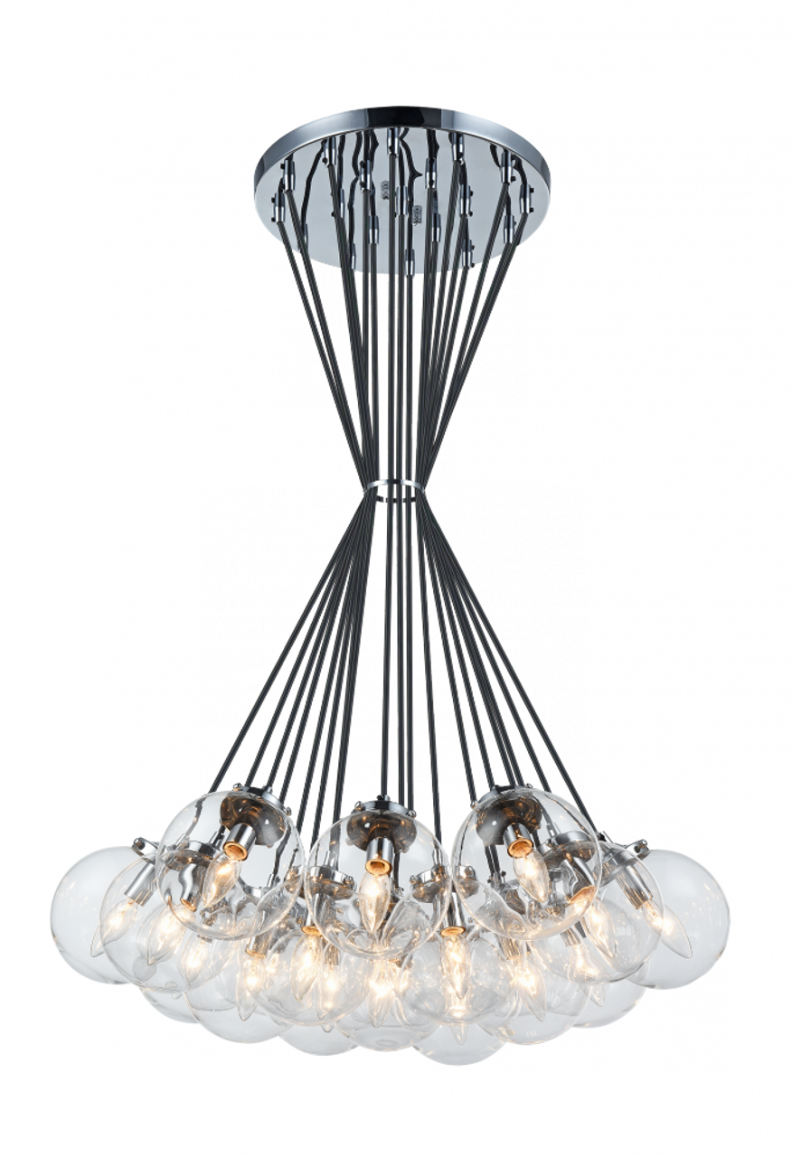 The Bougie Chandelier, 19-Light, Chrome, 29.5"W (C63019CHCL 305UQ8D)