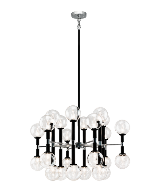 Stellar Chandelier, 24-Light, Black, 30"W (C75324BKCL 305UT84)