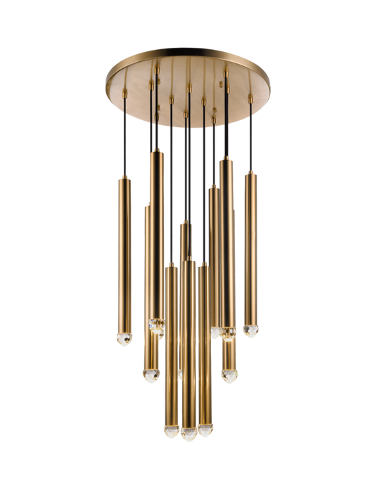 Reign LED Multi-Light Pendant, 12-Light, Brass, 23.63"W (C78312AG 305XK2W)