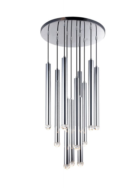 Reign LED Multi-Light Pendant, 12-Light, Chrome, 23.63"W (C78312CH 305XK2X)