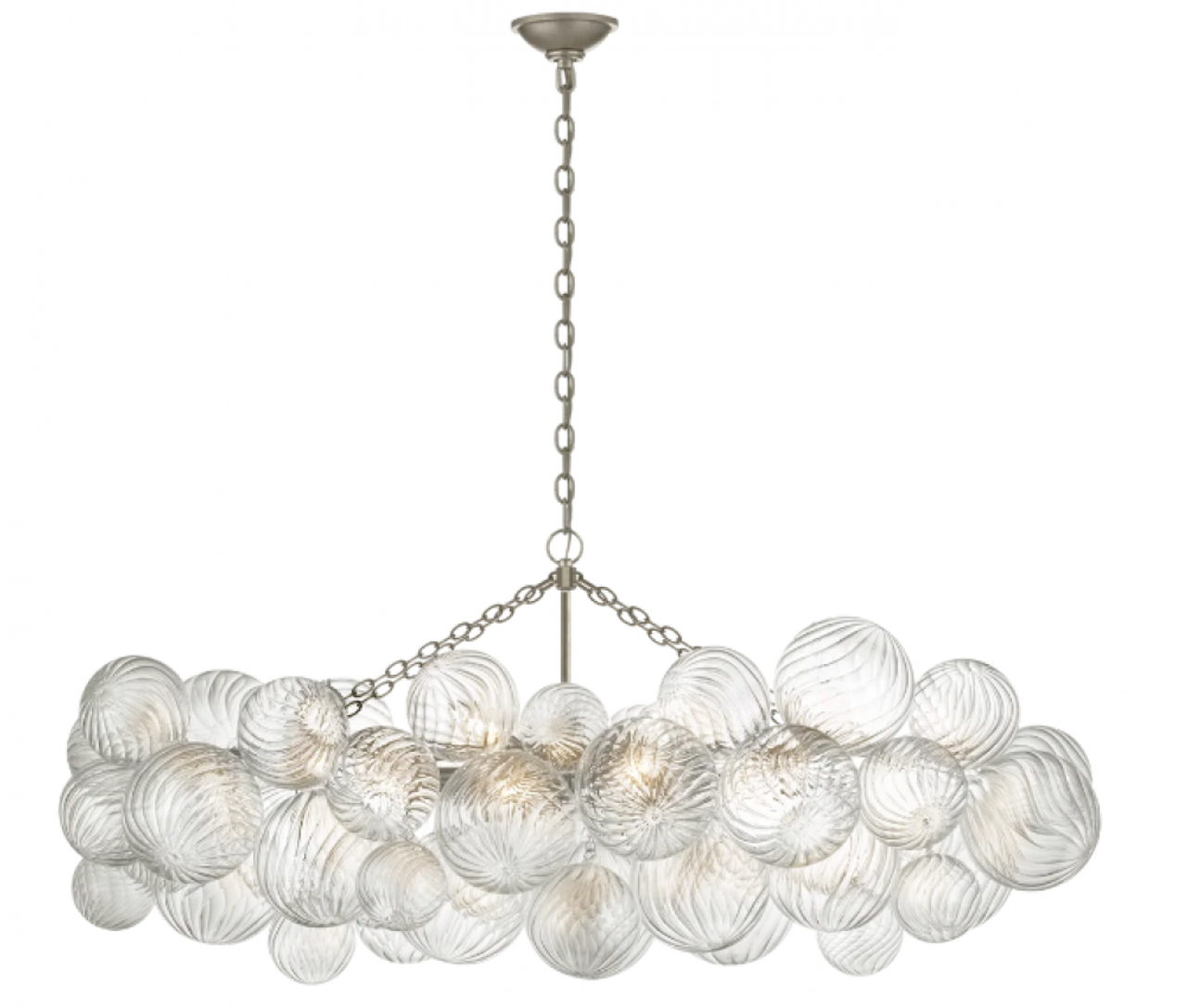 Talia Medium Linear Chandelier, 8-Light, Burnished Silver Leaf, 26.25"W (JN 5116BSL-CG CWZ6Z)