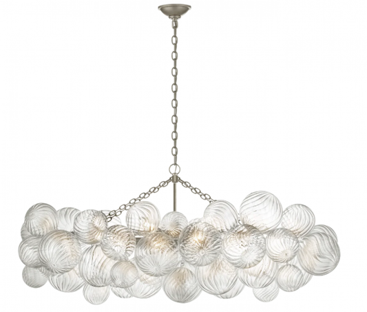 Talia Medium Linear Chandelier, 8-Light, Burnished Silver Leaf, 26.25"W (JN 5116BSL-CG CWZ6Z)