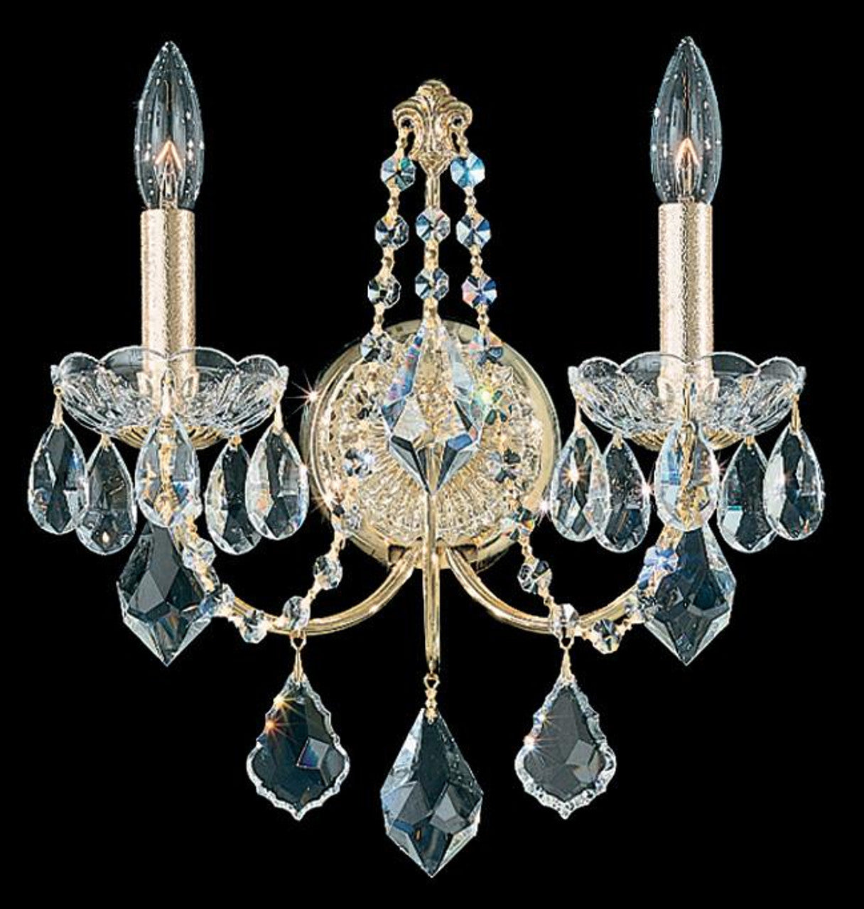 Century Wall Sconce, 2-Light, Aurelia Gold, Clear Heritage Crystal, 14"H (1702-211 17QVVQ)