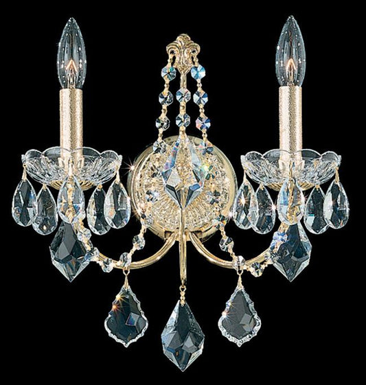 Century Wall Sconce, 2-Light, Aurelia Gold, Clear Heritage Crystal, 14"H (1702-211 17QVVQ)