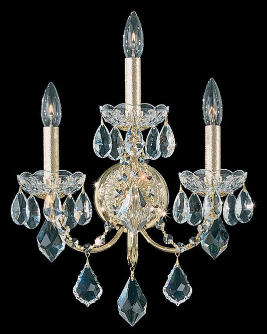 Century Wall Sconce, 3-Light, Aurelia Gold, Clear Heritage Crystal, 17.5"H (1703-211 17URML)