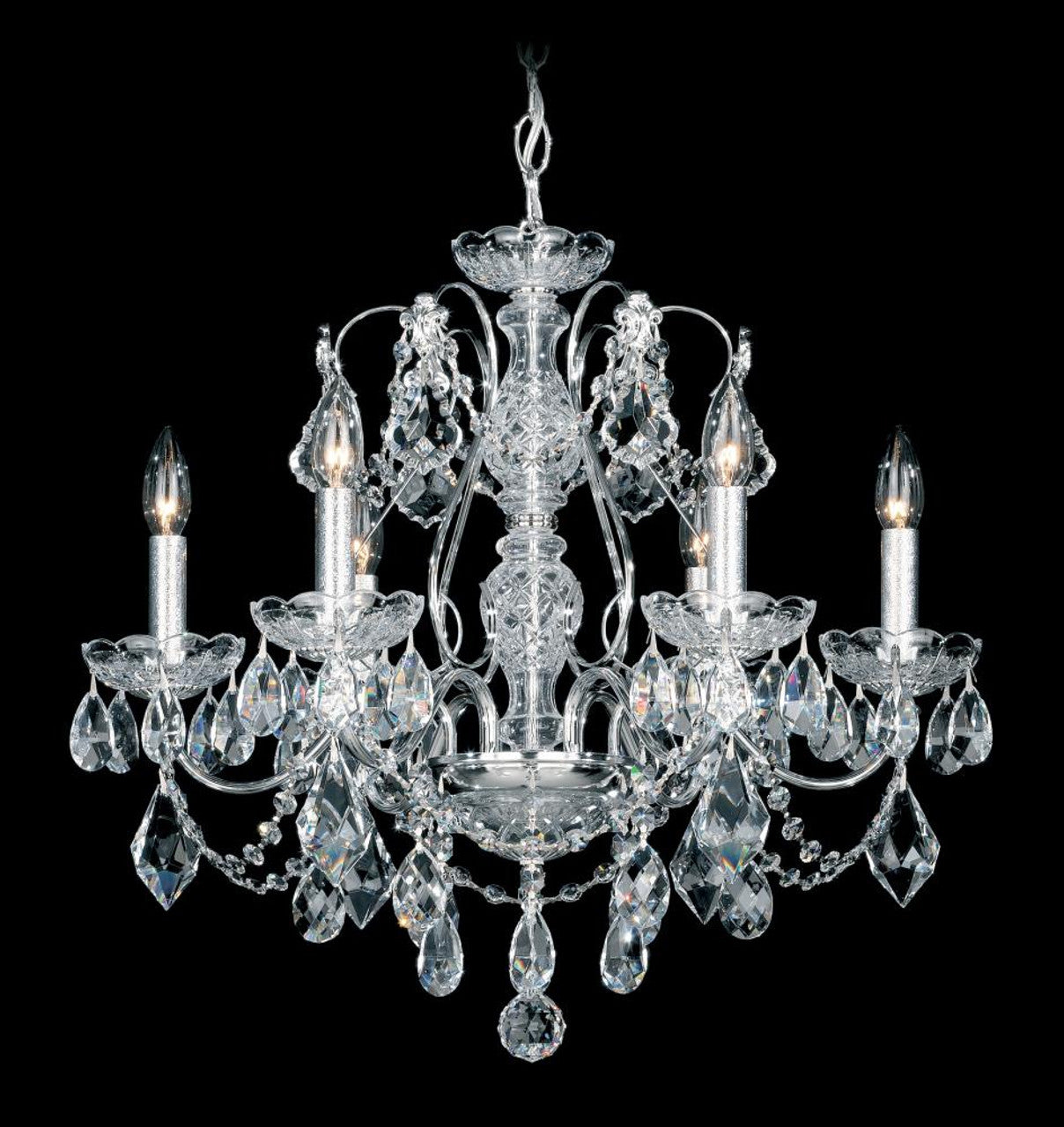 Century Chandelier, 6-Light, Aurelia Gold, Clear Heritage Crystal, 21"W (1705-211 17V0GT)