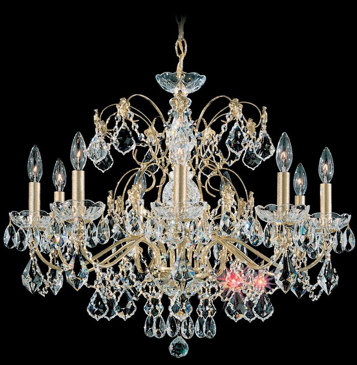 Century Chandelier, 9-Light, Polished Silver, Clear Heritage Crystal, 26"W (1709-40 1A2CM)