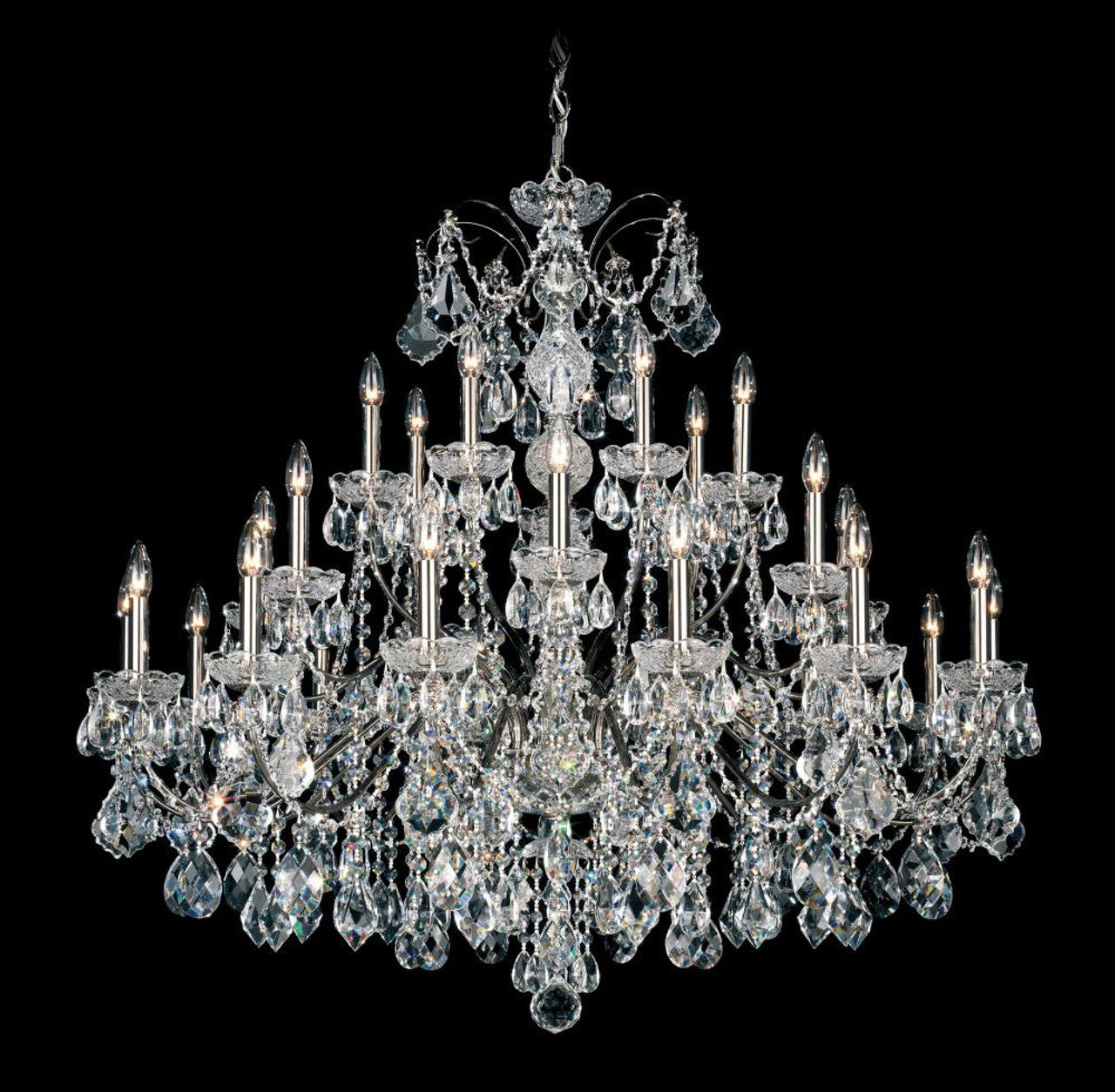 Century Chandelier, 28-Light, Antique Silver, Clear Heritage Crystal, 42.5"W (1718-48 17QYU6)