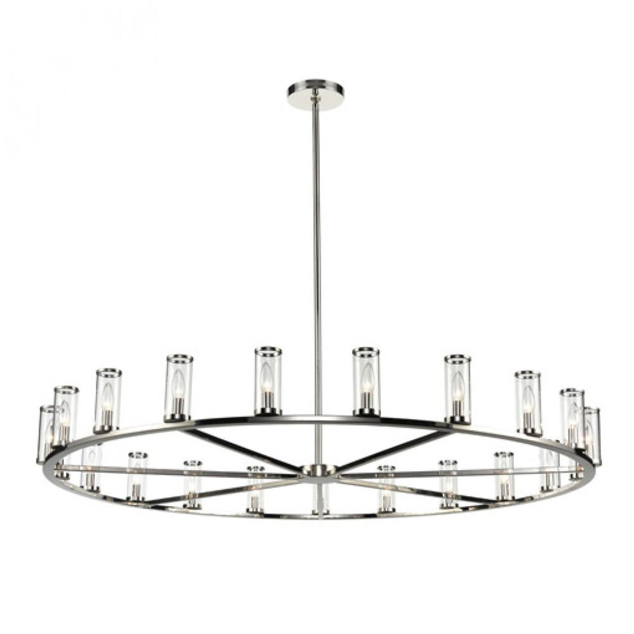 Revolve Chandelier, 21-Light, Polished Nickel, Clear Glass, 60.38"D (CH309021PNCG 706TMPV)