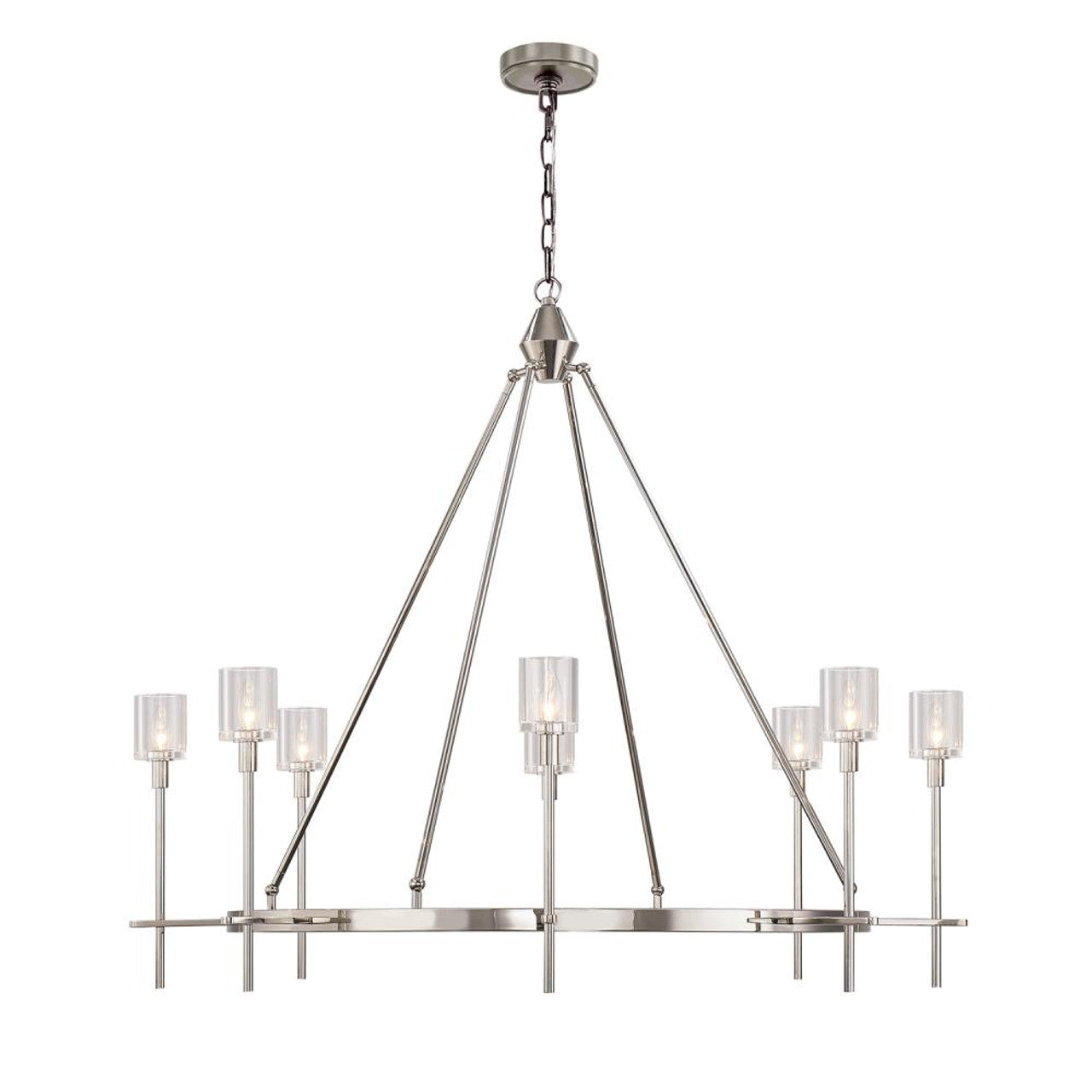 Salita Candelabra Chandelier, 8-Light, Polished Nickel, Clear Crystal, 46"W (CH314308PNCC 706TNN0)