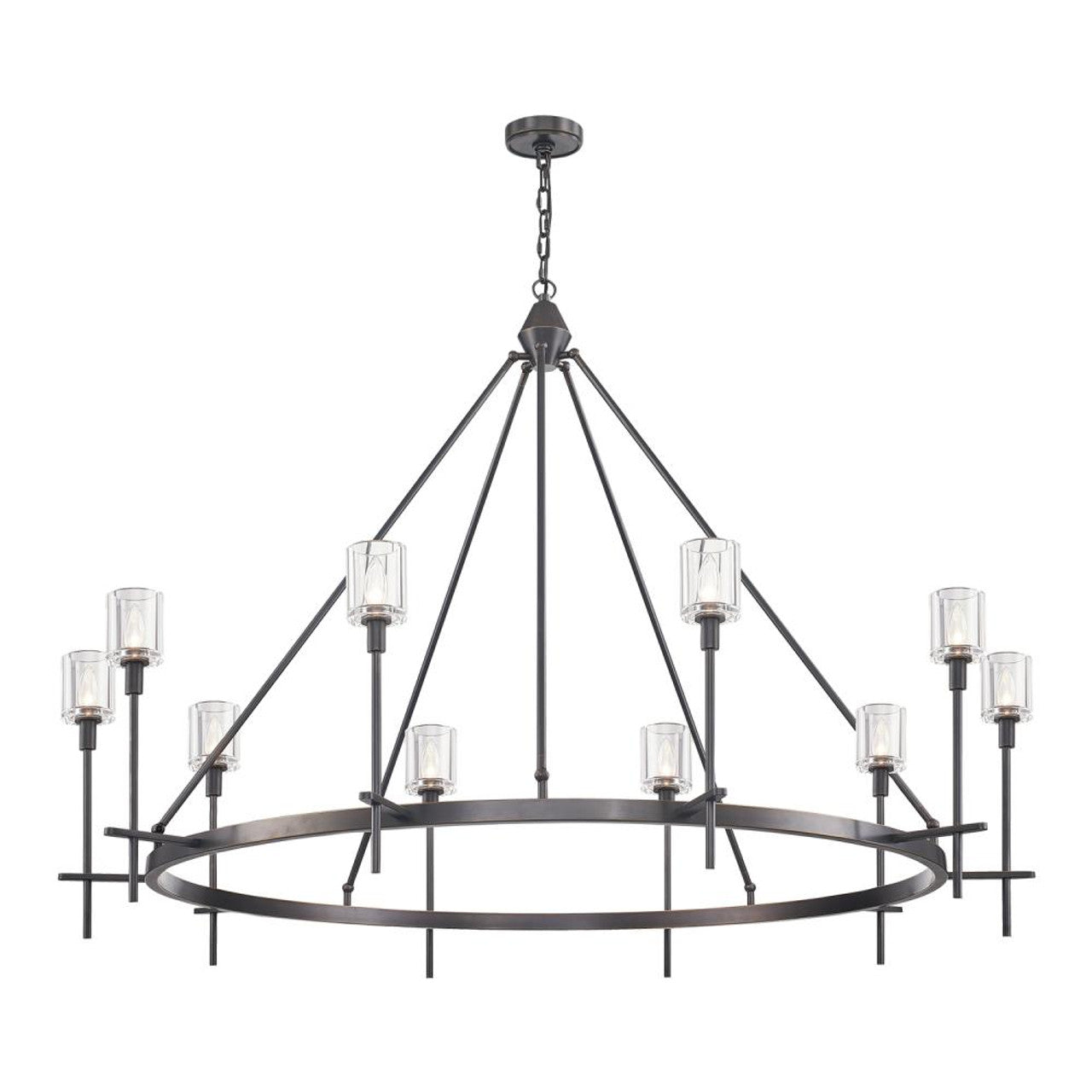 Salita Candelabra Chandelier, 10-Light, Urban Bronze, Clear Crystal, 57.75"D (CH314310UBCC 706TNN8)