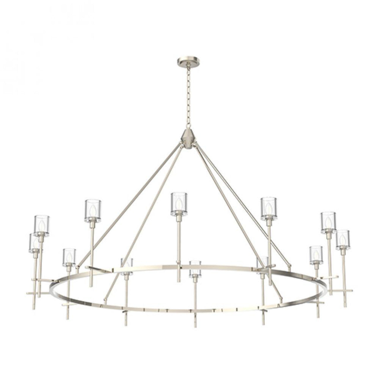 Salita Chandelier, 12-Light, Polished Nickel, Clear Crystal, 70.25"W (CH314312PNCC 706TNND)