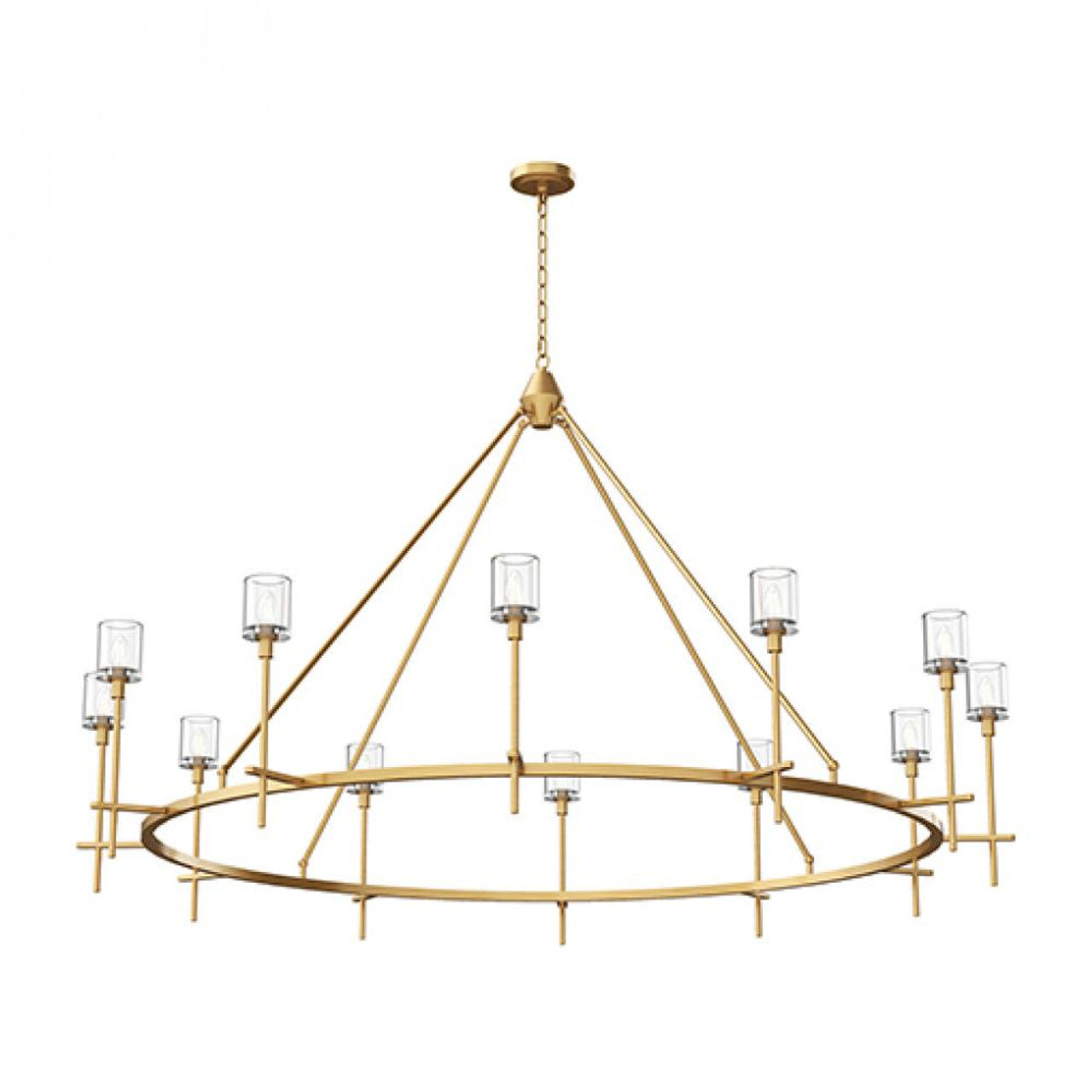 Salita Chandelier, 12-Light, Vintage Brass, Clear Crystal, 70.25"L (CH314312VBCC 706TNNH)