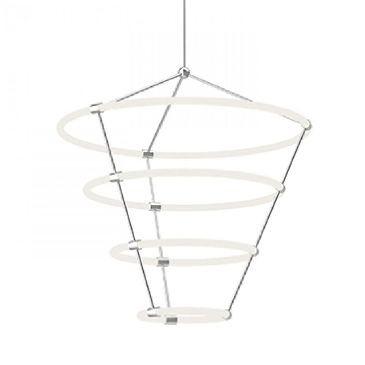 Santino Chandelier, 4-Tier, LED, Chrome, Frosted Acrylic Diffuser, 33"W (CH99433-CH 48N18)