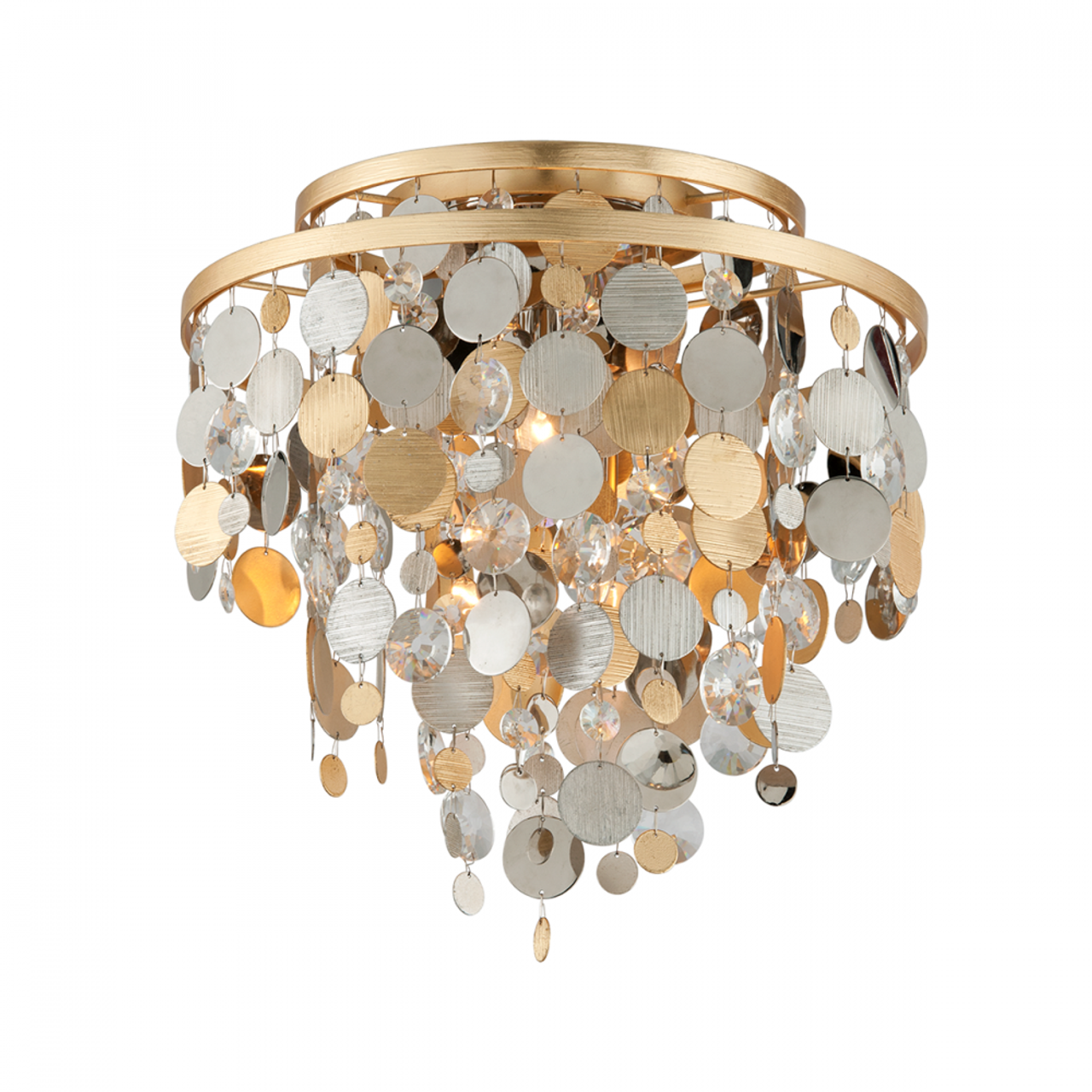 Ambrosia Flush Mount, 3-Light, Gold, Silver, Steel, 18"W (215-33-SL/GL/SS CZ7V)