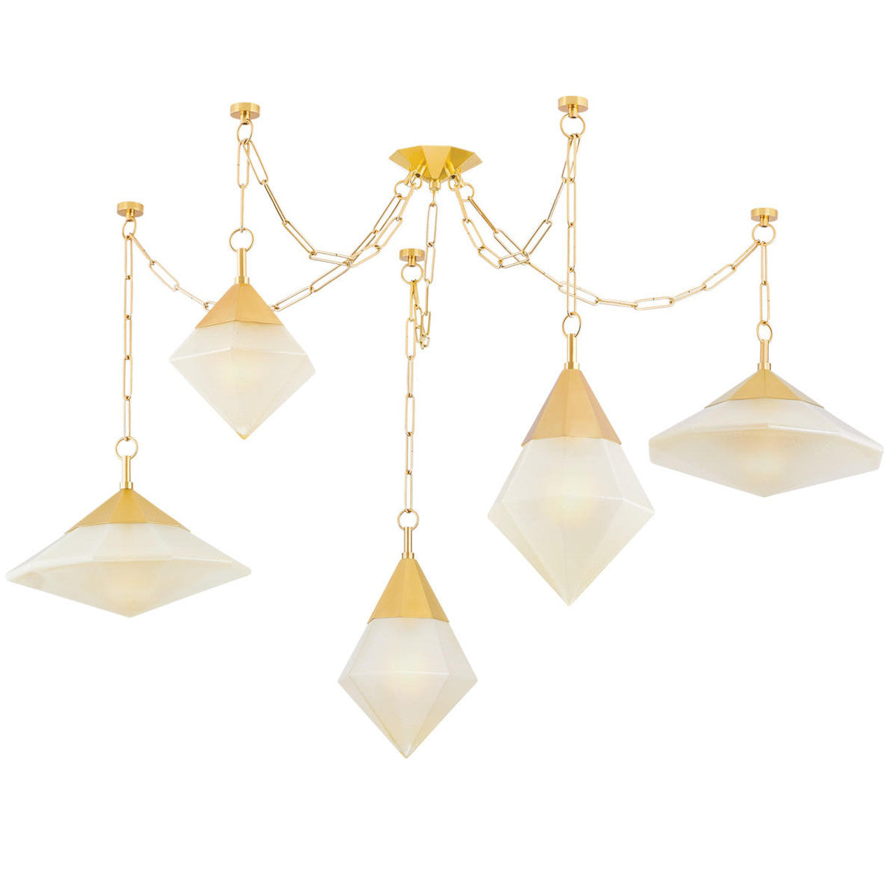 Angelique Chandelier, 5-Light, Brass, 58.5"W (383-59-VPB CZ7L)