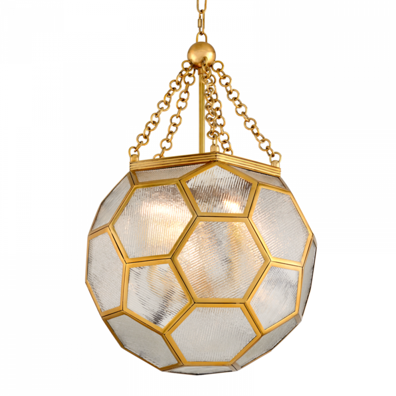 Hexsation Chandelier, 4-Light, Brass, 29"H (301-74-VB CY9W)