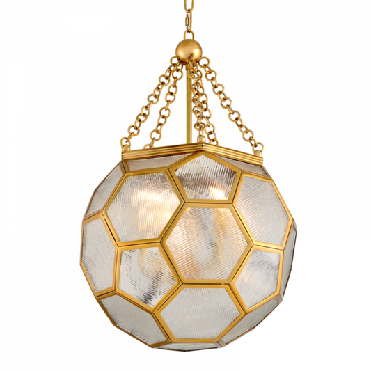 Hexsation Chandelier, 4-Light, Brass, 29"H (301-74-VB CY9W)