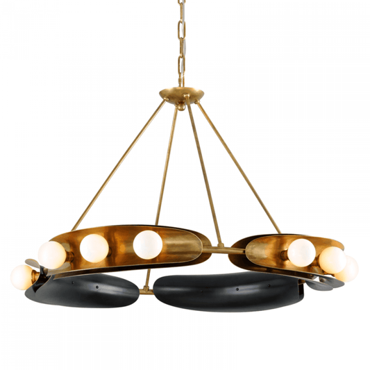 Hopper Chandelier, 12-Light, Brass, 41"W (271-012-VB/BBR 95G2)