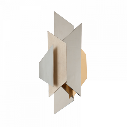 Modernist Wall Sconce, 1-Light, Gold, Silver, Steel, 18.5"H (207-11-SS/WSL/GL CY9T)