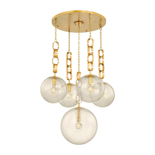 Nessa Chandelier, 5-Light, Brass, 54"H (374-38-VB CYAU)