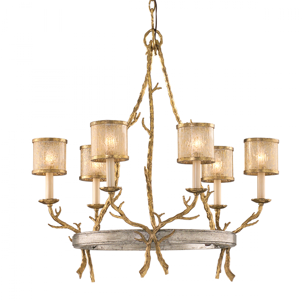 Parc Royale Chandelier, 6-Light, Gold, 31.75"H (66-06-VGL/SSL CZ7X)