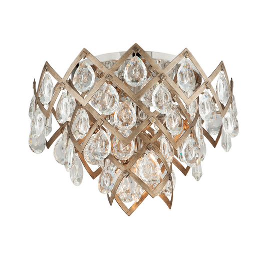 Tiara Semi Flush Mount, 3-Light, Vienna Bronze, 19.5"W (214-33-SGL/SS CZ89)