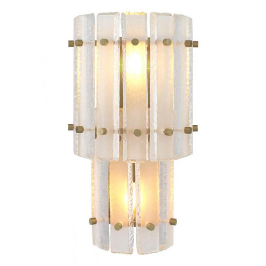 Blason Wall Sconce, 2-Light, Antique Brass, Frosted Glass, 9.45"W (115669UL YV0J041YLZ)