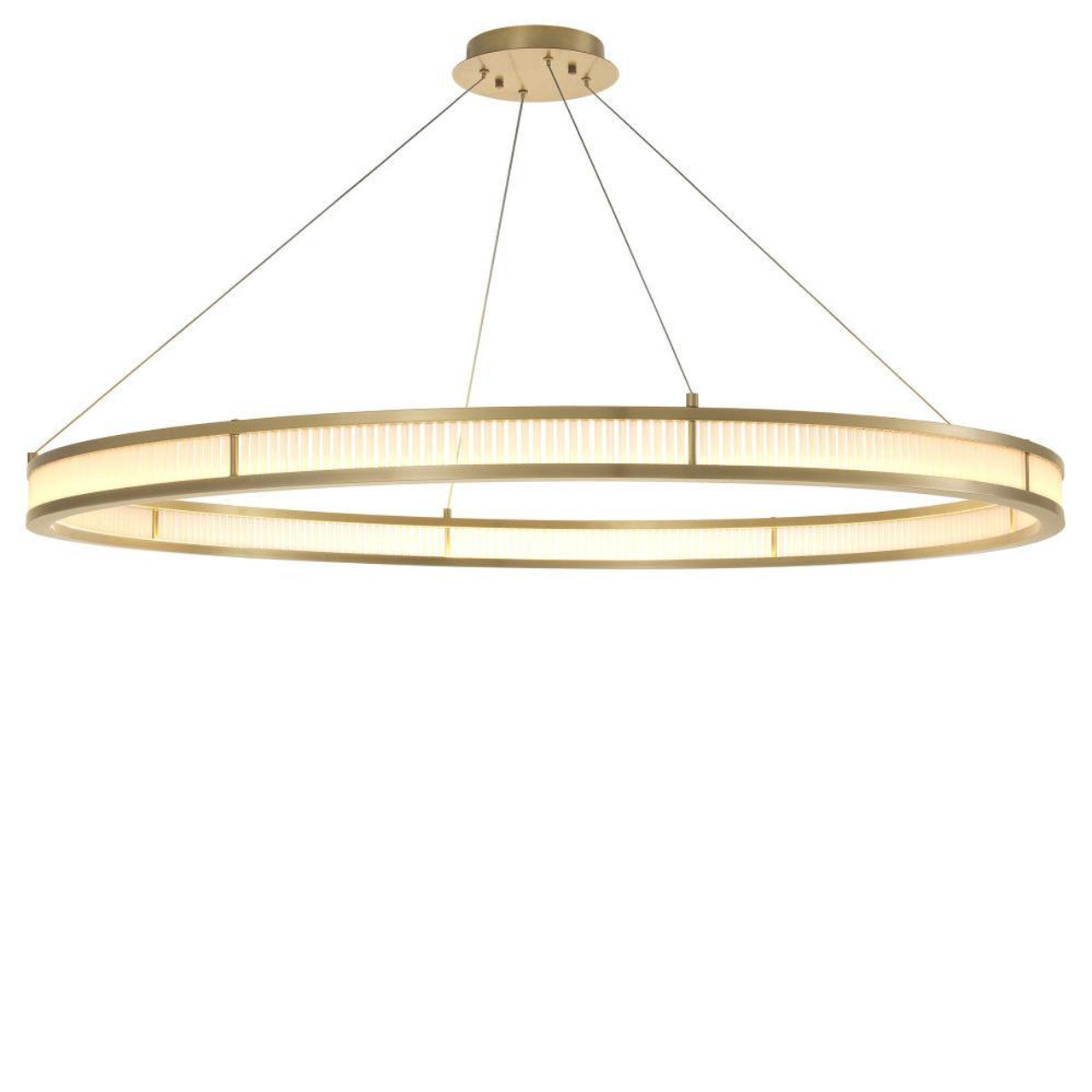 Damien Chandelier, 1-Light, X-Large, LED Integrated, Antique Brass, Frosted Glass, 54.72"W (113901UL YV0J03YU35)