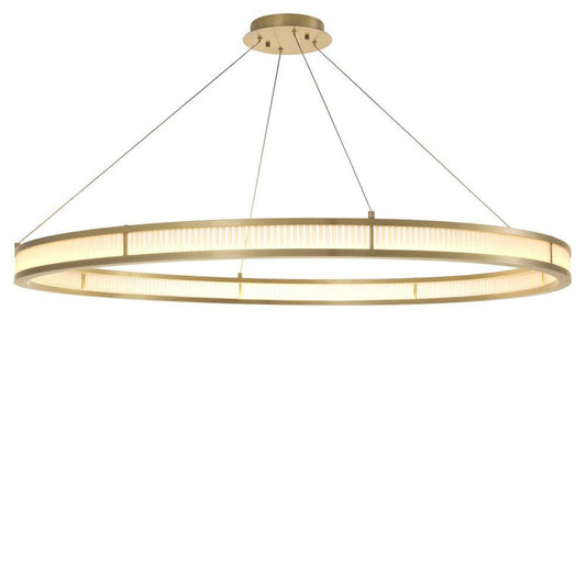 Damien Chandelier, 1-Light, X-Large, LED Integrated, Antique Brass, Frosted Glass, 54.72"W (113901UL YV0J03YU35)