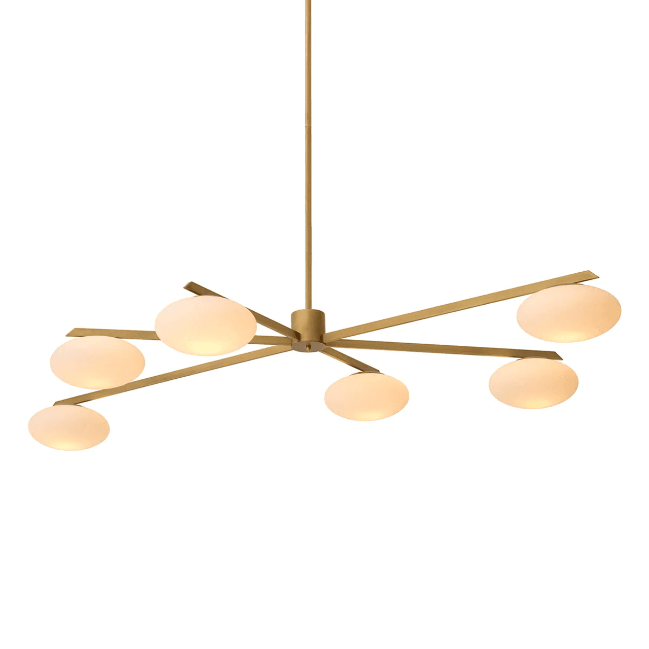 Evergreen Pendant, 6-Light, Large, Antique Brass, White Glass, 82.68"W (116124UL YV0J03YU3C)