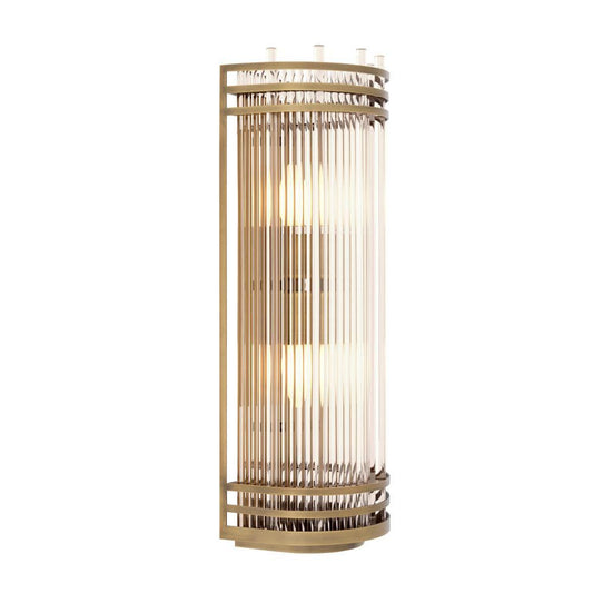 Gulf Wall Sconce, 2-Light, Large, Antique Brass, Clear Glass, 7.28"W (114800UL YV0J041YMQ)