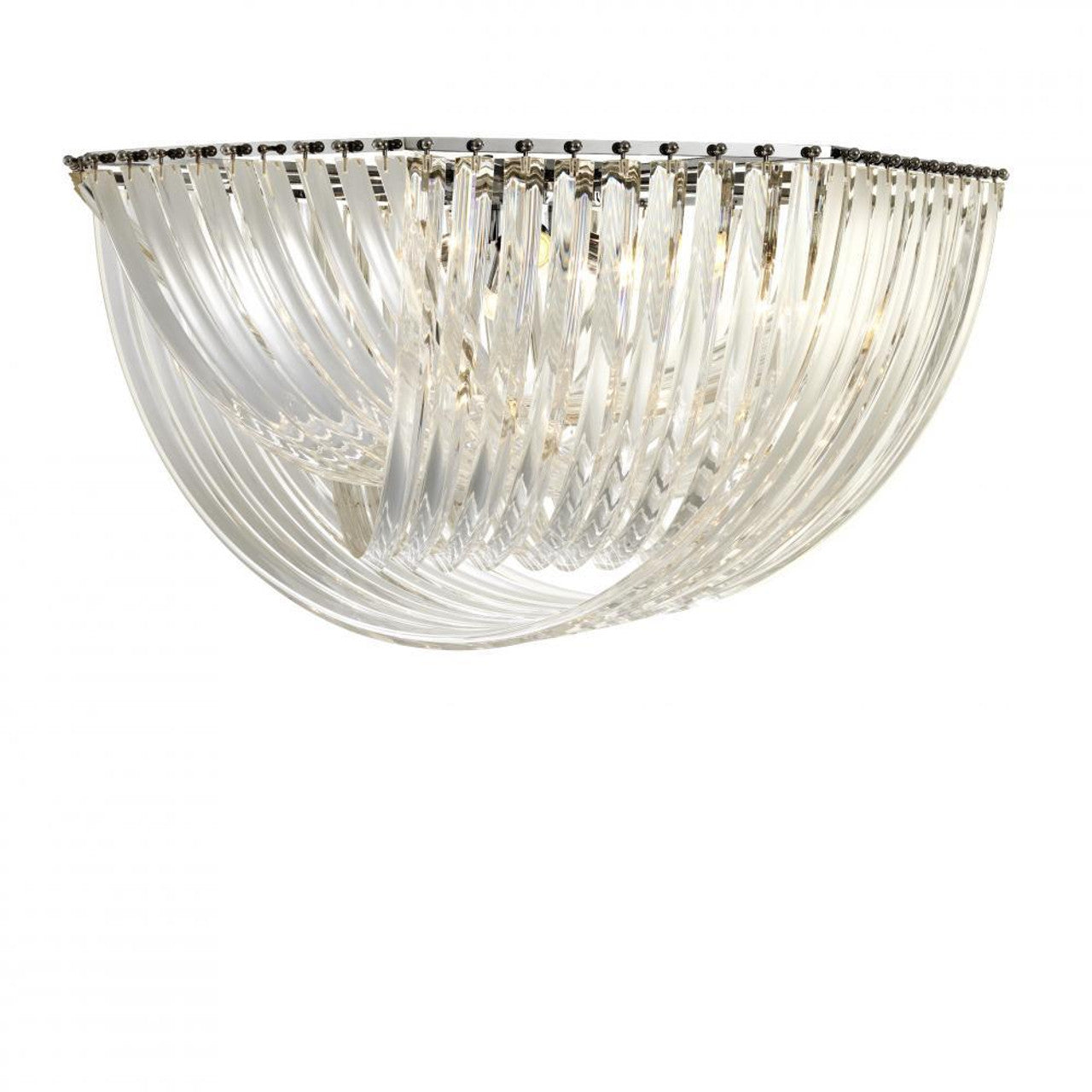 Hyeres Flush Mount, 4-Light, Clear Acrylic, Nickel, 35.43"W (111840UL YV0J03YT3G)