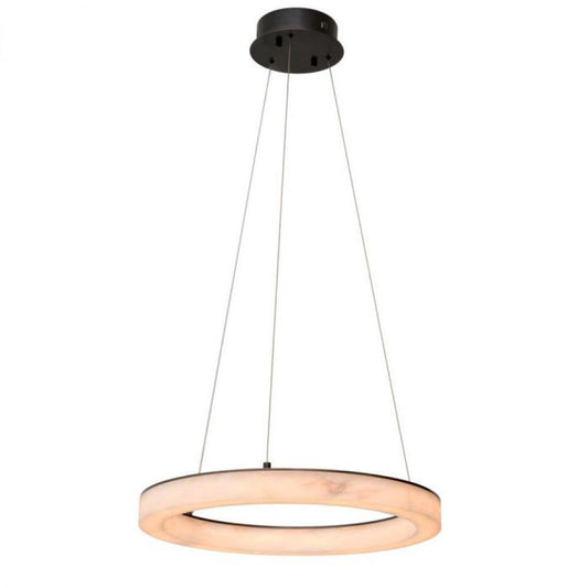 Sankt Chandelier, 1-Light, Small, LED Integrated, Alabaster, Bronze, 23.62"W (117049UL YV0J03YV0N)